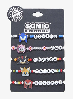 Sonic The Hedgehog Character Bead Bracelet Set