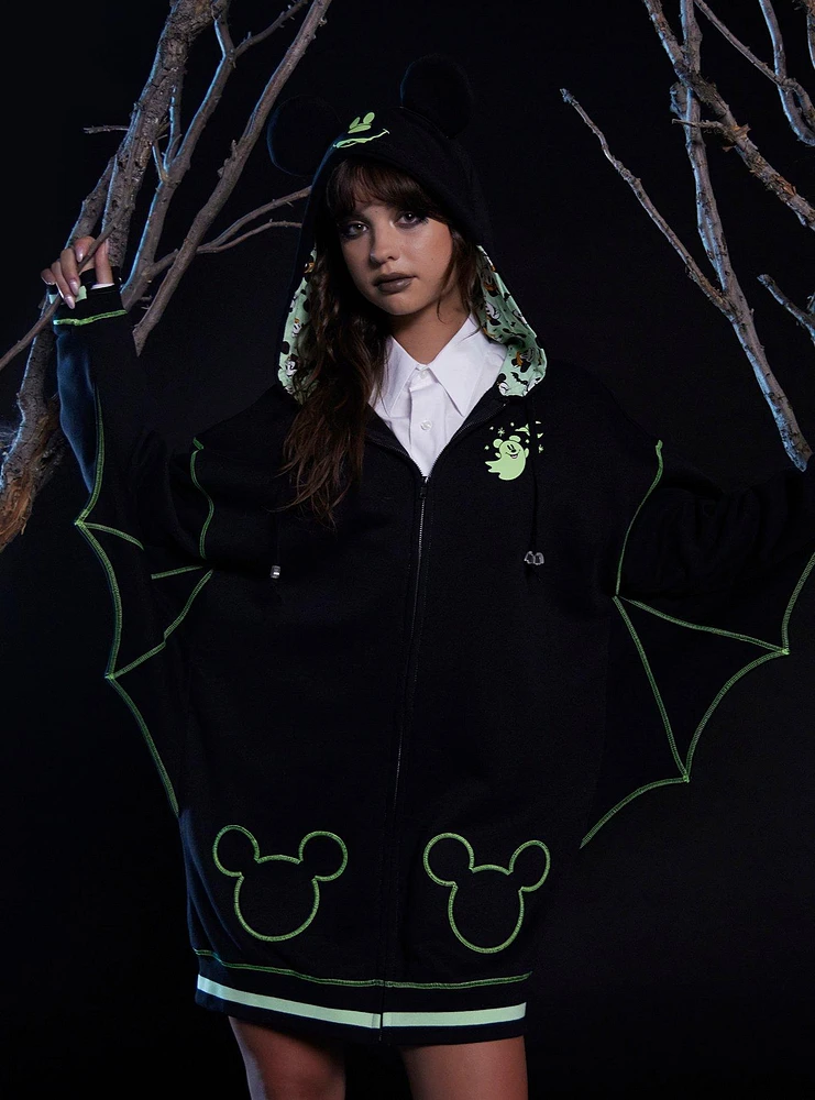 Her Universe Disney Halloween Mickey Mouse Ghost Glow-In-The-Dark Hoodie Dress