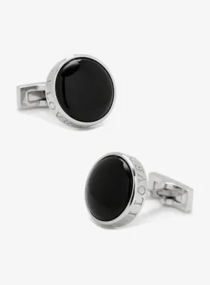 Onyx "I Love You" Stainless Steel Cufflinks