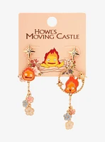 Studio Ghibli Howl's Moving Castle Calcifer Floral Mismatched Earrings - BoxLunch Exclusive