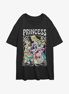 Disney Princesses Retro Princess Girls Oversized T-Shirt