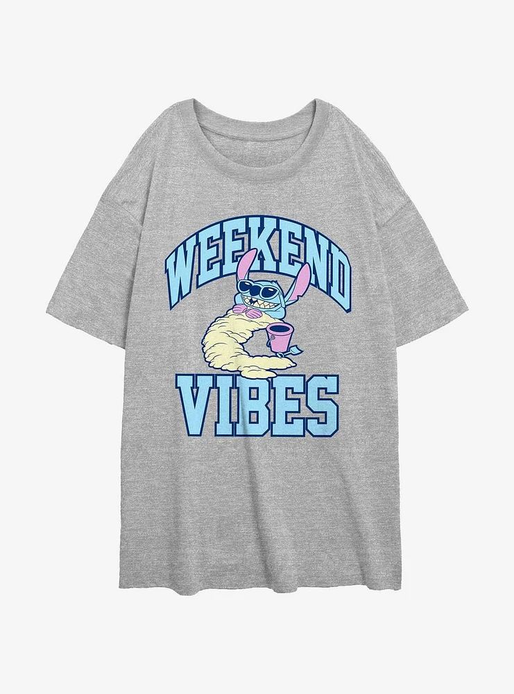 Disney Lilo & Stitch Weekend Vibes Girls Oversized T-Shirt