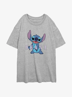 Disney Lilo & Stitch Ohana Girls Oversized T-Shirt