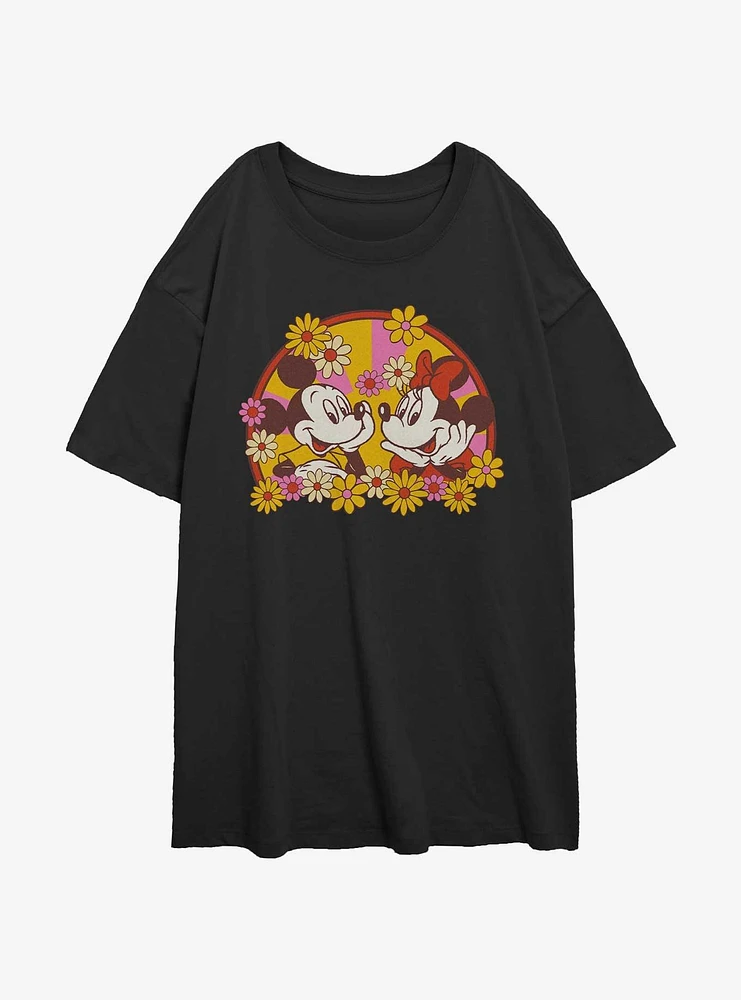 Disney Mickey Mouse & Minnie Love Bloom Girls Oversized T-Shirt