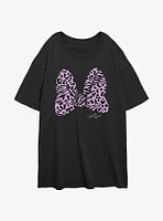 Disney Minnie Mouse Animal Print Bow Girls Oversized T-Shirt
