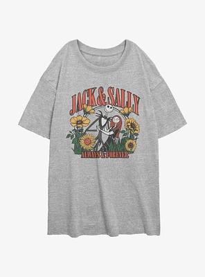 Disney The Nightmare Before Christmas Jack & Sally Always Forever Girls Oversized T-Shirt