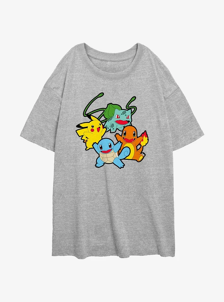 Pokemon Classic Group Girls Oversized T-Shirt
