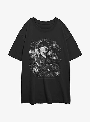 Wednesday Van Goth Noir Girls Oversized T-Shirt