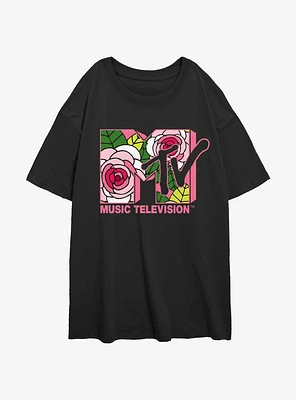 Mtv Floral Girls Oversized T-Shirt