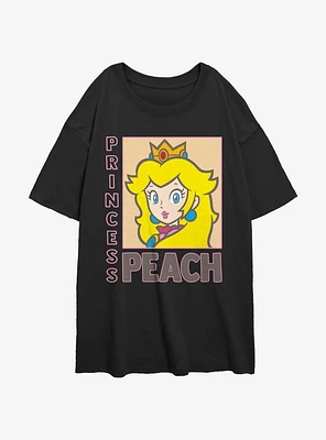Nintendo Framed Princess Peach Girls Oversized T-Shirt