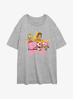 Nintendo Princess Peach & Daisy Star Girls Oversized T-Shirt