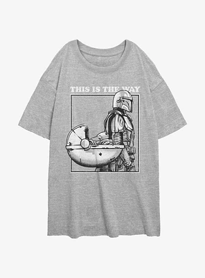 Star Wars The Mandalorian Way To Your Heart Girls Oversized T-Shirt