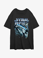 Star Wars Metal Ship Girls Oversized T-Shirt