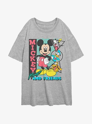 Disney Mickey Mouse Groovy Friends Girls Oversized T-Shirt