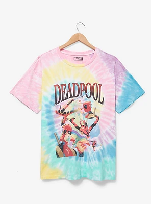 Marvel Deadpool Multi-Pose Tie-Dye Women's Plus T-Shirt - BoxLunch Exclusive