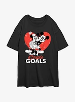 Disney Mickey Mouse & Minnie Couple Goals Girls Oversized T-Shirt