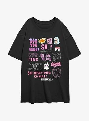 Mean Girls Movie Phrases Oversized T-Shirt