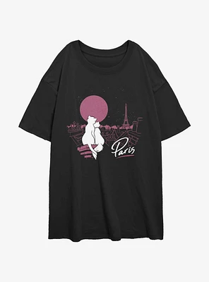 Disney The AristoCats Together Paris Girls Oversized T-Shirt