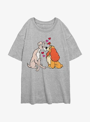 Disney Lady and the Tramp Puppy Love Girls Oversized T-Shirt