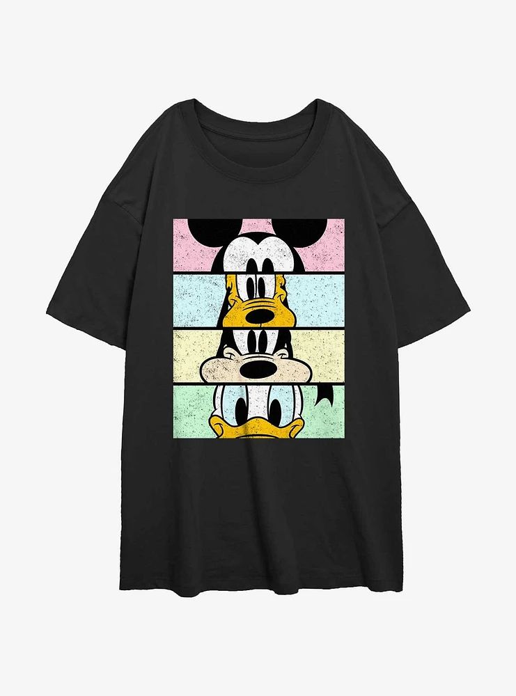 Disney Mickey Mouse Crew Crop Girls Oversized T-Shirt