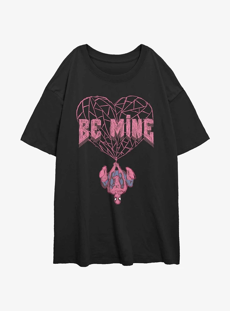 Marvel Spider-Man Be Mine Girls Oversized T-Shirt