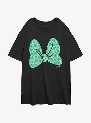 Disney Minnie Mouse Clover Bow Girls Oversized T-Shirt