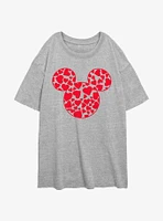 Disney Mickey Mouse Heart Filled Ears Girls Oversized T-Shirt
