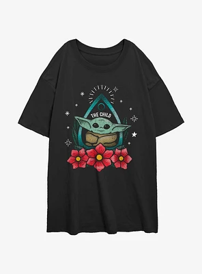 Star Wars The Mandalorian Child Planchette Girls Oversized T-Shirt