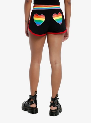 Rainbow Heart Stripe Soft Shorts