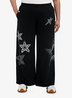 Social Collision Studded Stars Wide Leg Girls Lounge Pants Plus