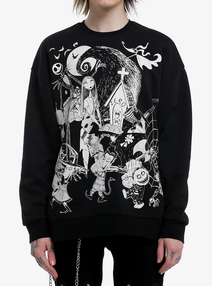 The Nightmare Before Christmas Characters Jumbo Graphic Sweatshirt