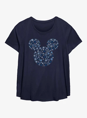 Disney Mickey Mouse Snowflakes Girls T-Shirt Plus
