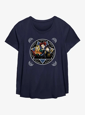 Disney Hocus Pocus Sanderson Sisters Cartoon Style Girls T-Shirt Plus