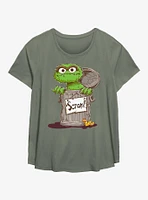 Sesame Street Oscar Scram Sign Girls T-Shirt Plus