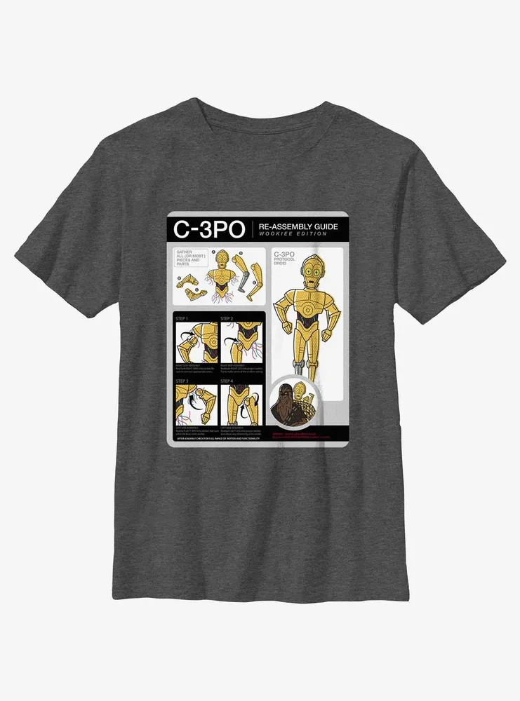 Star Wars C-3PO Re-Assembly Guide Youth T-Shirt