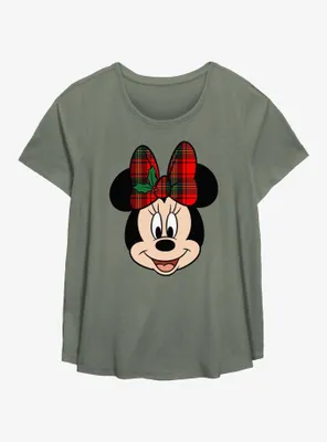 Disney Minnie Mouse Holiday Bow Womens T-Shirt Plus