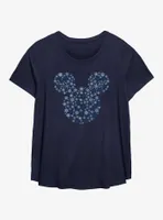 Disney Mickey Mouse Snowflakes Womens T-Shirt Plus