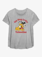 Disney Pluto Love My Dog Womens T-Shirt Plus