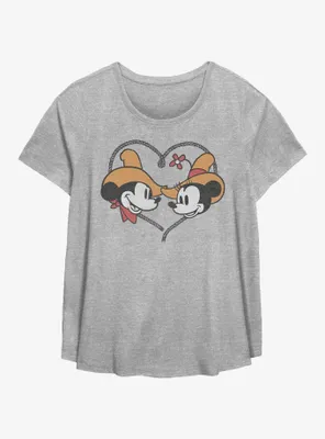Disney Mickey Mouse Western Sweethearts Womens T-Shirt Plus