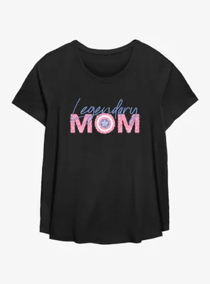 Marvel Captain America Legendary Mom Flowers Womens T-Shirt Plus