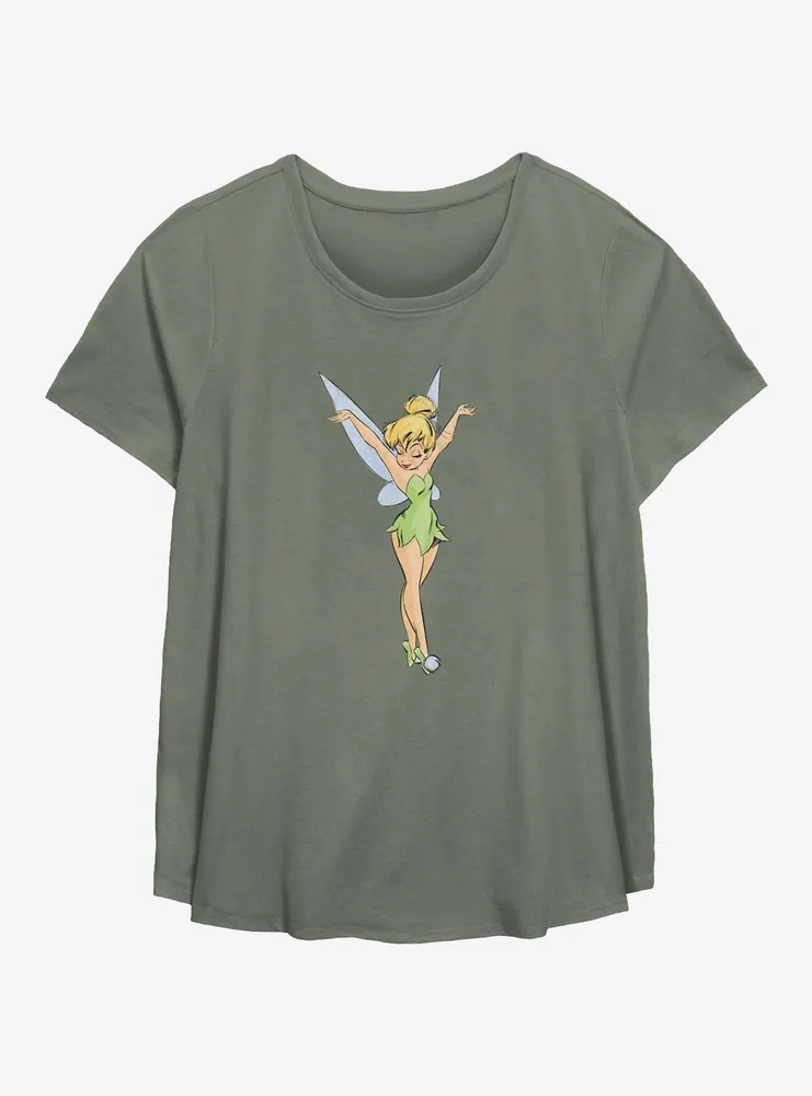 Disney Tinker Bell Color Sketch Womens T-Shirt Plus