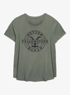 Yellowstone Logo Dutton Ranch Womens T-Shirt Plus