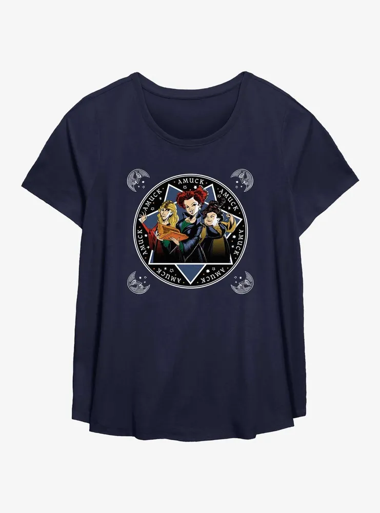 Disney Hocus Pocus Sanderson Sisters Cartoon Style Womens T-Shirt Plus