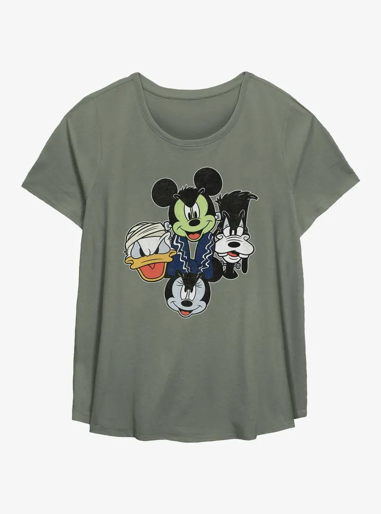 Disney Mickey Mouse & Friends Halloween Heads Womens T-Shirt Plus