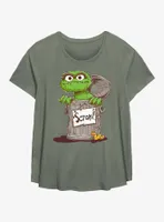 Sesame Street Oscar Scram Sign Womens T-Shirt Plus