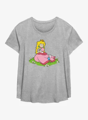 Nintendo Princess Peach Garden Womens T-Shirt Plus