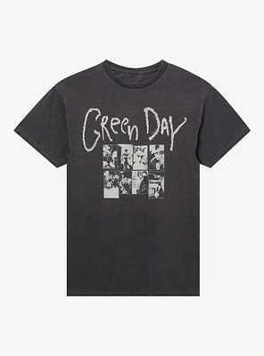 Green Day Photo Collage Washed Boyfriend Fit Girls T-Shirt