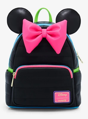 Loungefly Disney Minnie Mouse Neon Ears Mini Backpack - BoxLunch Exclusive