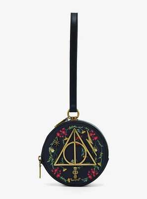 Harry Potter Deathly Hallows Floral Coin Purse - BoxLunch Exclusive