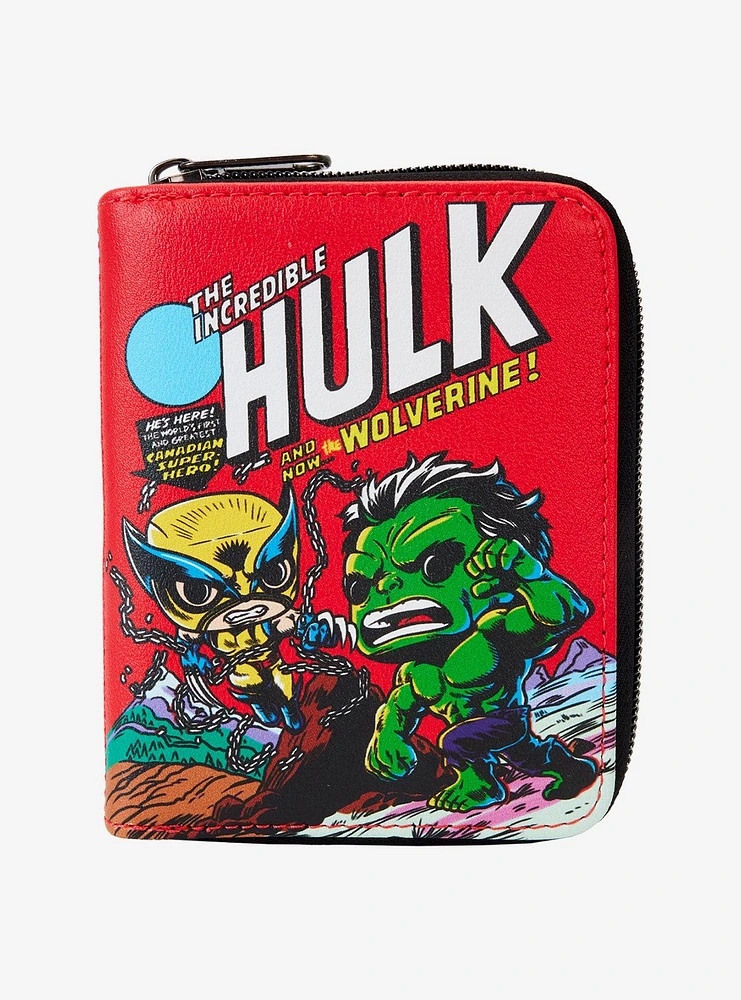 Marvel The Incredible Hulk and Wolverine Comic Zip Wallet